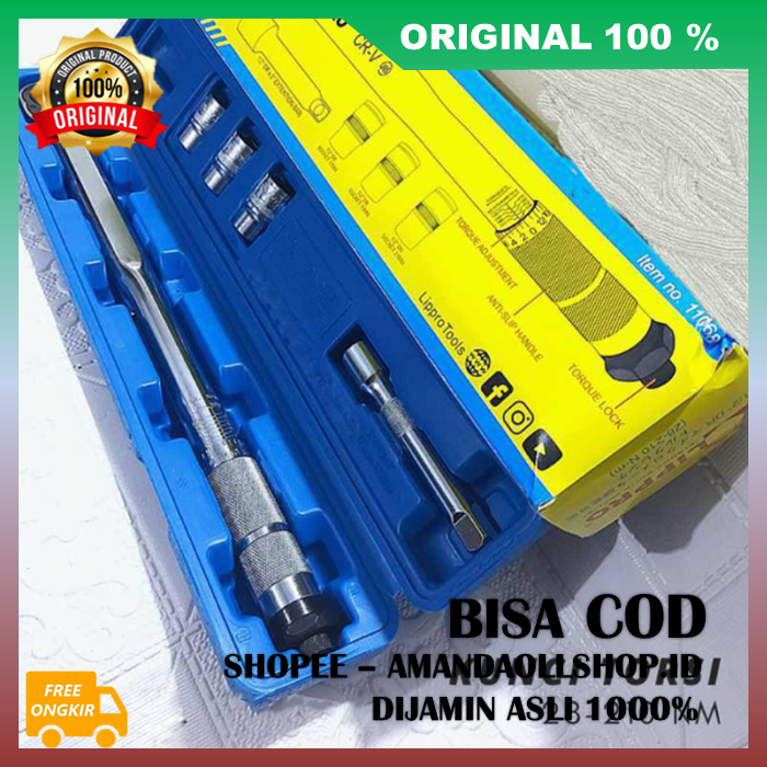 Kunci Torque Torsi Lippro 1/2 Inch 28 - 210 NM Kunci Momen Rachet Torsi 100% ASLI