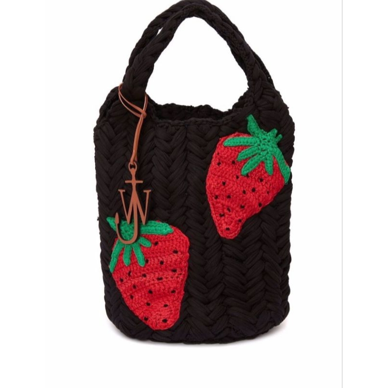 KARAMEL || STRAWBERRY BAG T-SHIRT YARN | TOTEBAG PREMIUM RAJUT WANITA