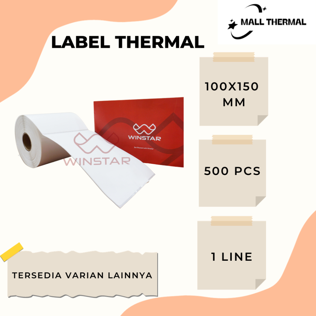 

LABEL STICKER THERMAL 100 X 150 BARCODE 100X150 UKURAN A6 ONLINE SHOP