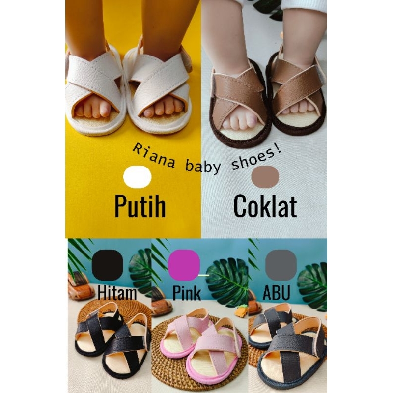 [PRODUK BARU] KSS-36 Sandal bayi prewalker sandal bayi silang kulit sintetis usia 3-12 Bulan