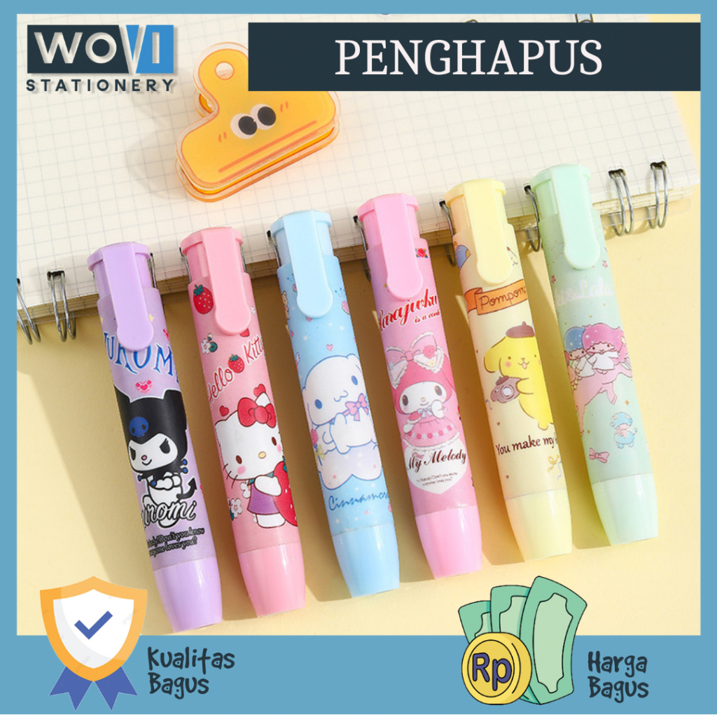 

[WOVI STATIONERY] Penghapus Pensil Karakter / Penghapus Pensil Mekanik Karakter Lucu [PCS]