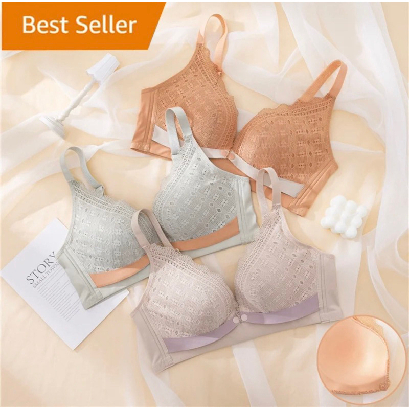 BH Bra Menyusui Kancing Depan Cup Besar Jumbo Tanpa Kawat Adem Katun Murni Nursing Maternity Menyusu