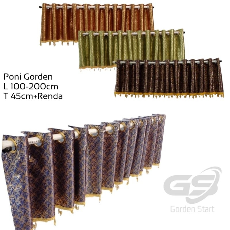 Gorden Poni Rumbai Mewah Poni Atas Pintu Gorden Poni Motif Bunga