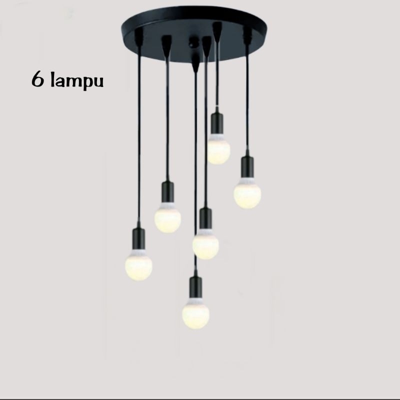 Kap Lampu Gantung Plafon 6 Rangkai
