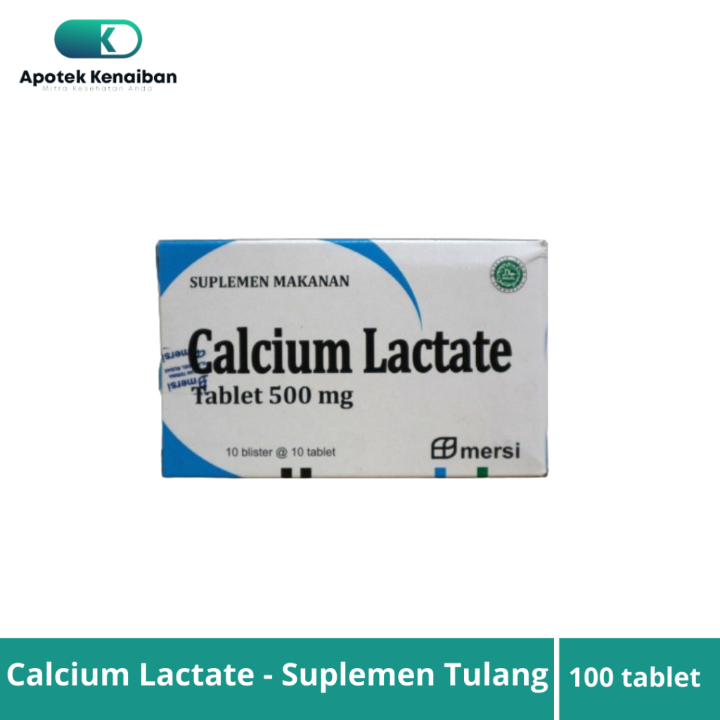 Calcium Lactate  Box 100 Tablet / Suplemen Kalsium Untuk Anak, Ibu Hamil & Lansia