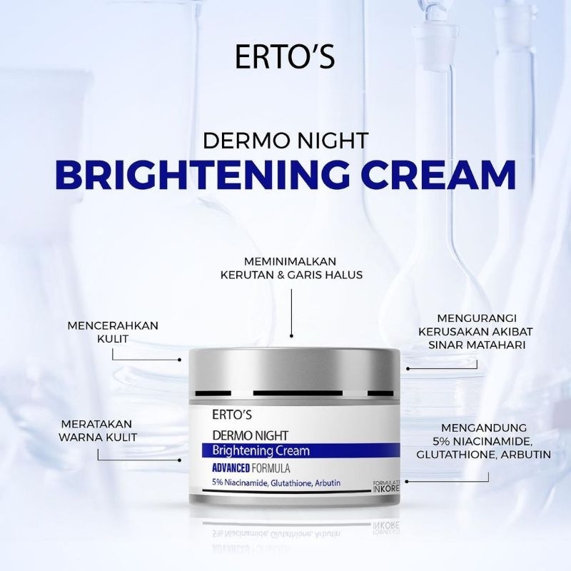 ERTOS NIGHT CREAM / DERMO NIGHT / CREAM MALAM ERTOS / CREAM PEMUTIH ERTOS