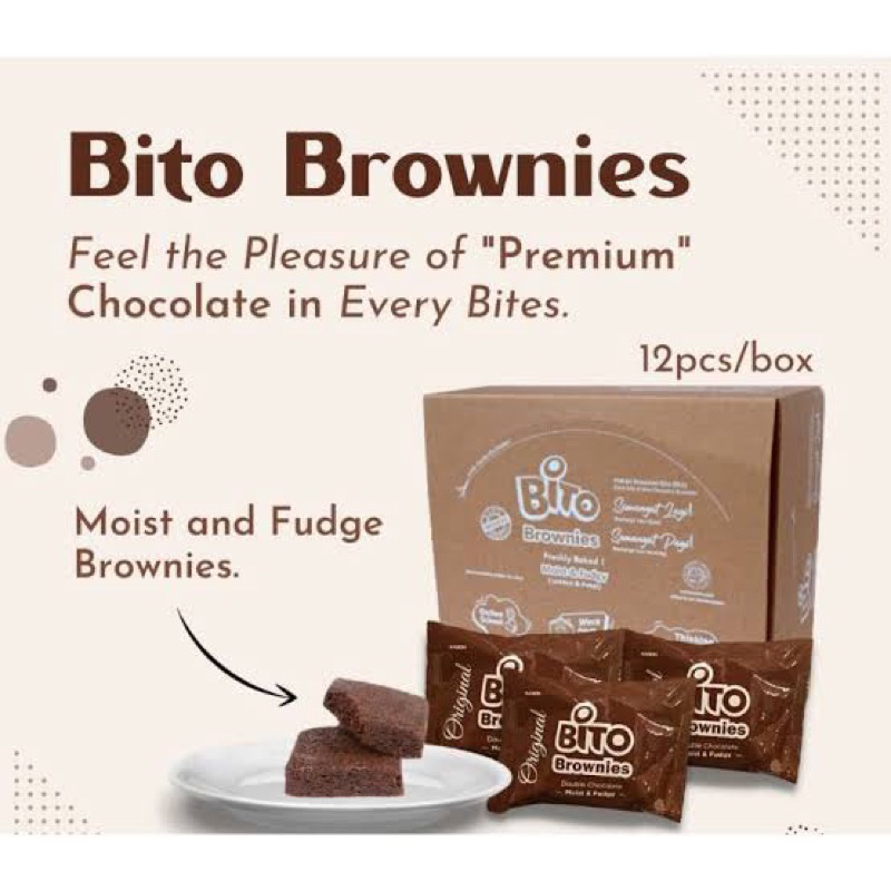 

Bito Brownies Double Chocolate 35g X 12 Pcs Brownies Lembut Dan Pekat