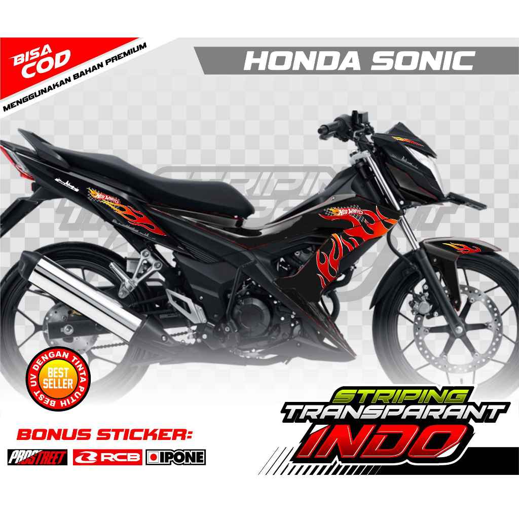 STRIPING VARIASI HONDA SONIC HOTWHEELS STYLE / STICKER LIST VARIASI MOTOR SONIC