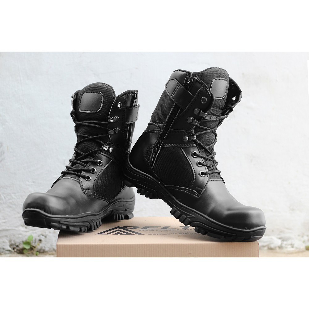 Sepatu CUERO Boots 516 6 inch 8inch Sepatu Kulit Warna HITAM GurunDelta Sepatu Boots Army Tactical S