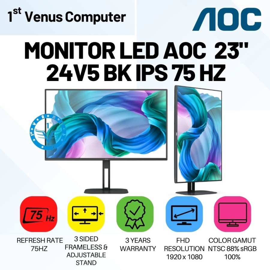 MONITOR AOC 24V5/BK IPS 75Hz / MONITOR AOC 24V5 ERGONOMIC / MON28-AOC