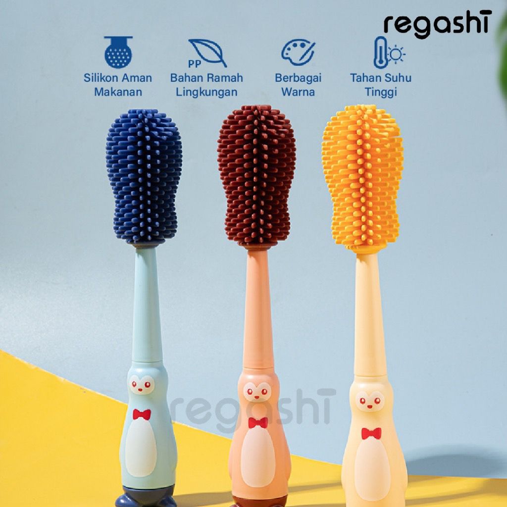 Sikat Botol Susu Bayi | 4in1 Silicone Baby Brush | Sikat Botol Susu Silikon / Pembersih Botol Bayi /