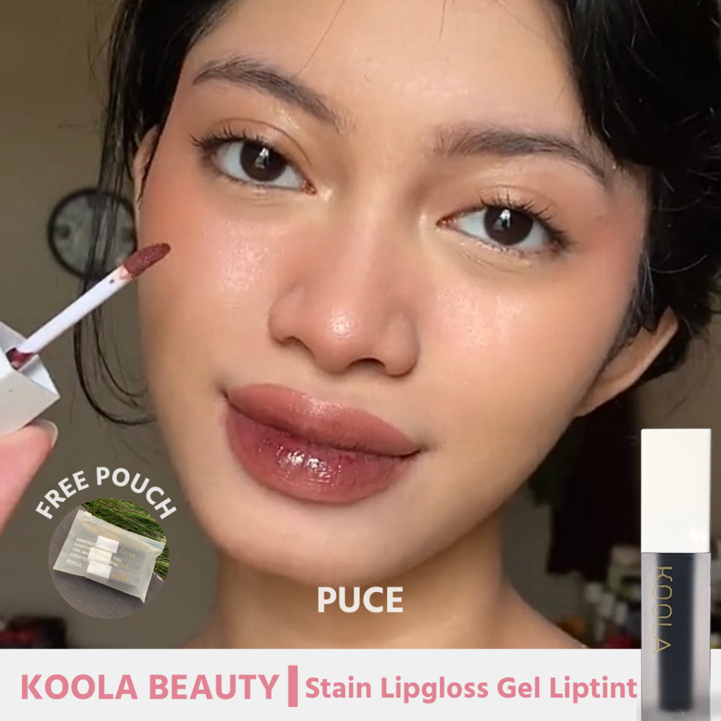 [STOCK TERAKHIR STOP PRODUKSI FLUSH OUT] BUNDLE 3 PCS (2PCS SHADE PILIHAN + 1 SHADE RANDOM) KOOLA BEAUTY STAIN LIPGLOSS GEL LIPTINT GET FREE POUCH