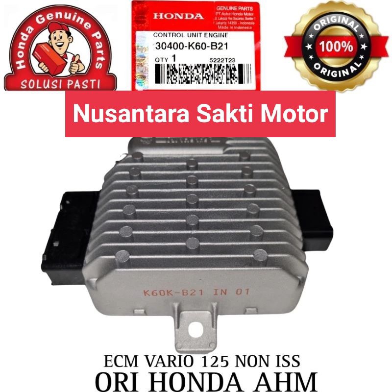 ecu ecm 30400-k60-b21 Vario 125 LED Non ISS Asli Original Honda AHM HGP kode di ecu k60k  b21 IN 01