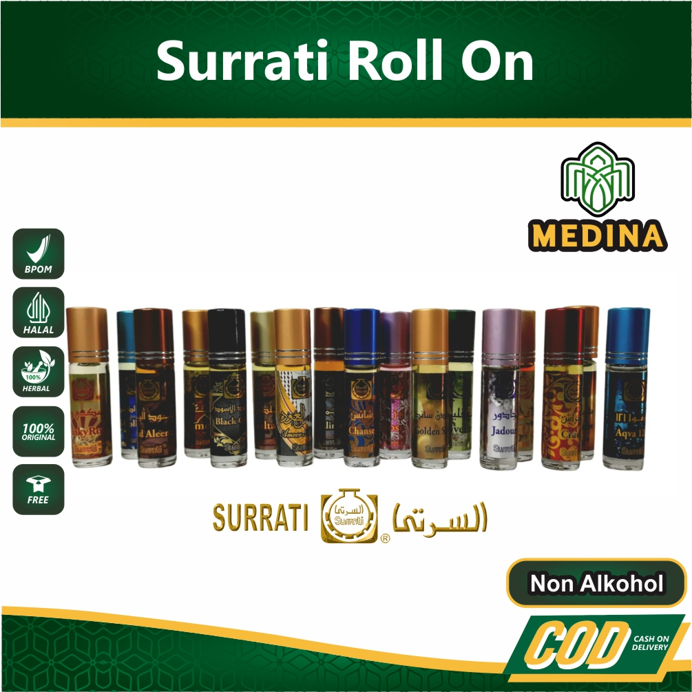 Parfum Surrati 6ml Roll on All Varian | Alcohol Free | Parfum Arab