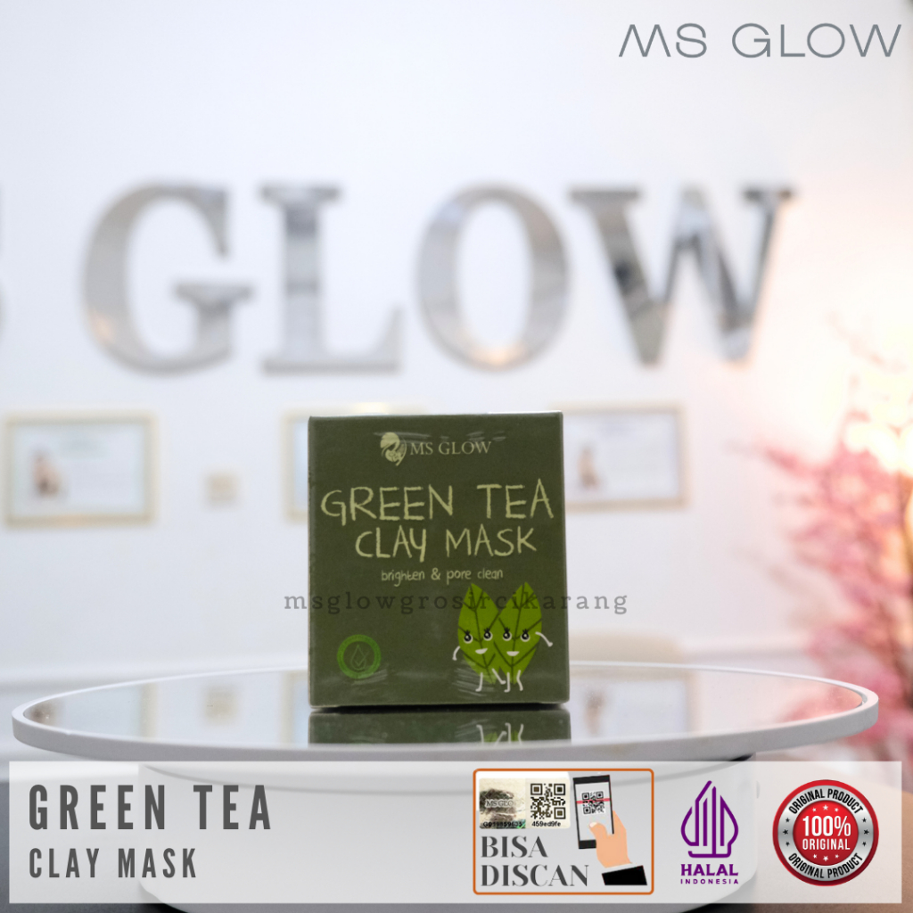 Clay Mask Green Tea Masker Wajah Teh Hijau MS Glow Ori