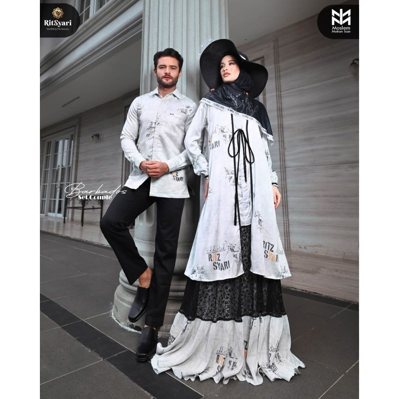 [RITZ SYARI] GAMIS SYARI TERBARU / DRESS SET PRINTING " BARBADOS SET " BY RITZ SYARI