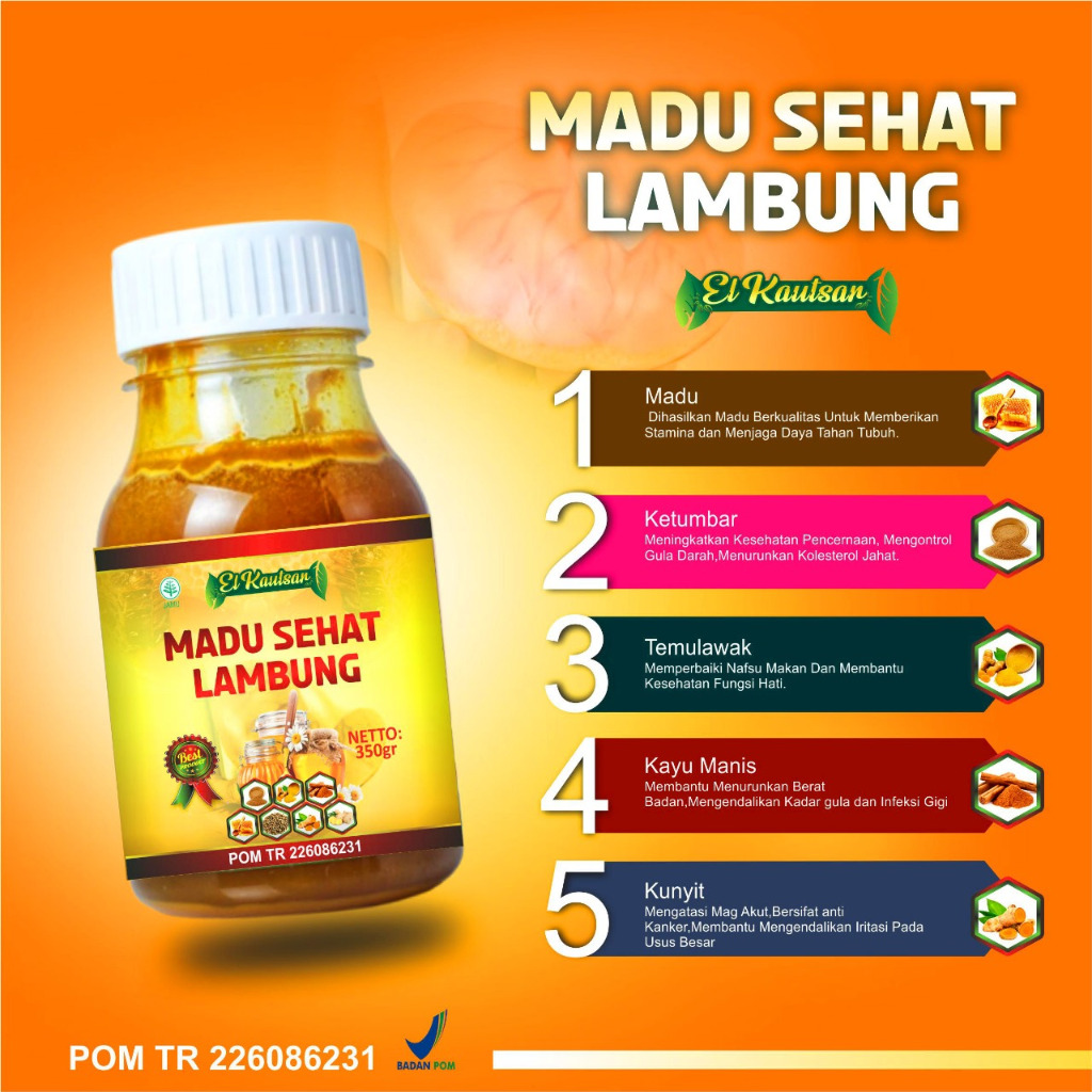 Madu Kuning Sehat Lambung El Kautsar 350gr | Obat Lambung