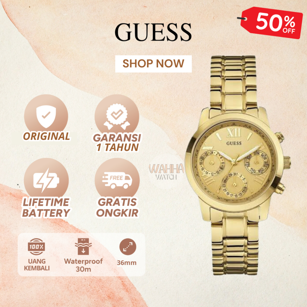 [ORIGINAL]-[COD] ✅ Jam Tangan Analog Wanita Guess W0448L2 Watch Gc [BERGARANSI]