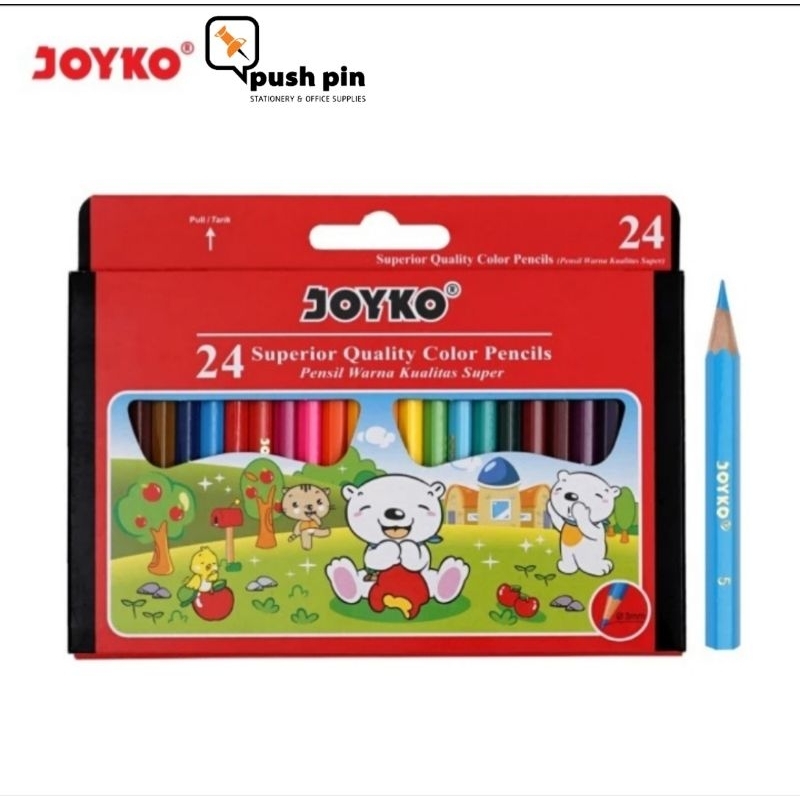 

Joyko Pensil Warna Mini Short Color Pencils Hexagonal Grip CP-S24 24 warna