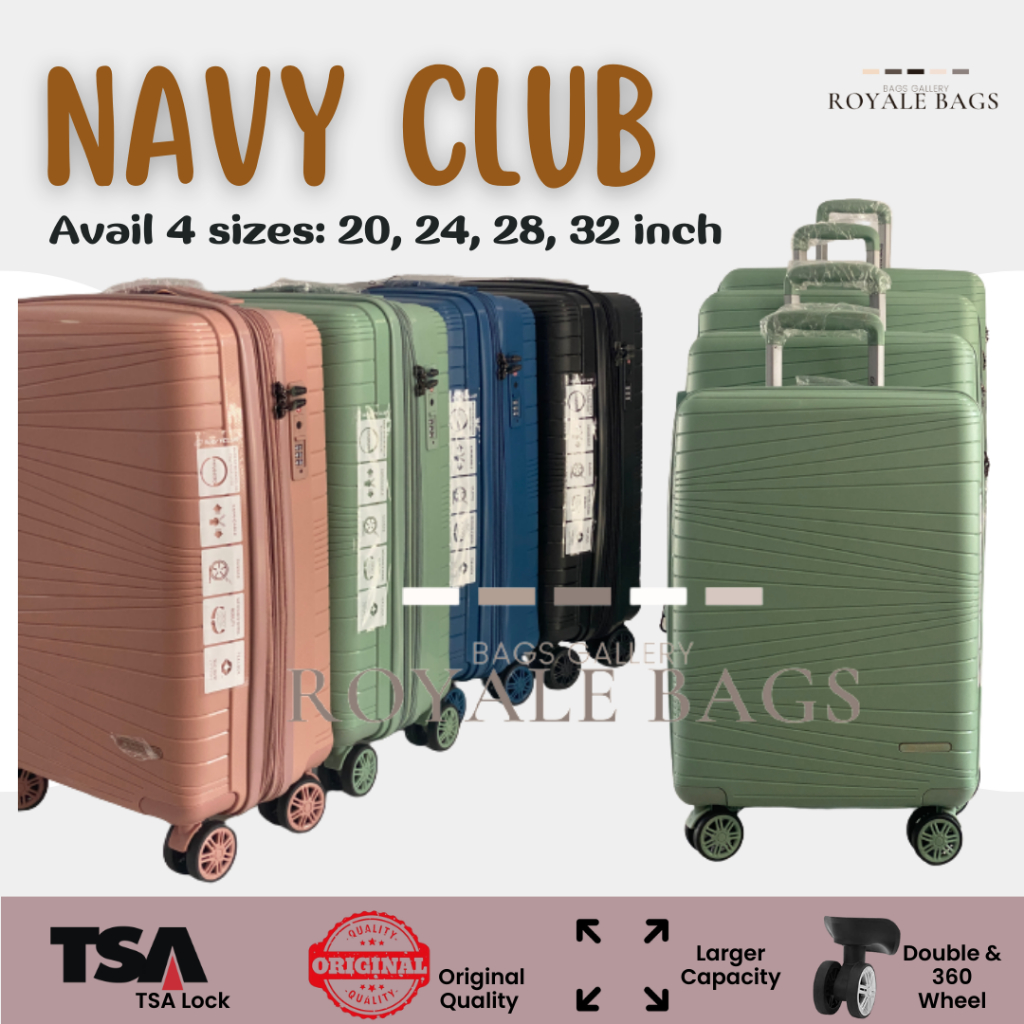 Navy Club Delta / Alcott Series 3972 Tas Koper 20 inch / 24 inch Original TSA Lock Double Zipper Ant