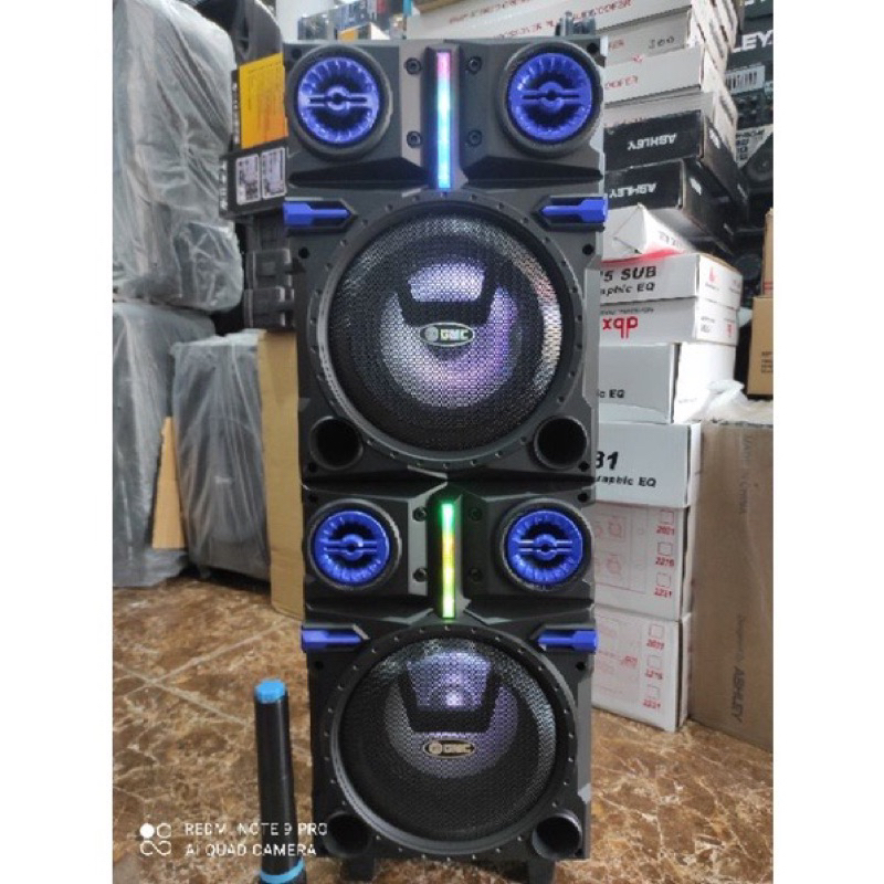 Speaker portable GMC 897X. Ampli meeting double 8 inch. Bluetooth