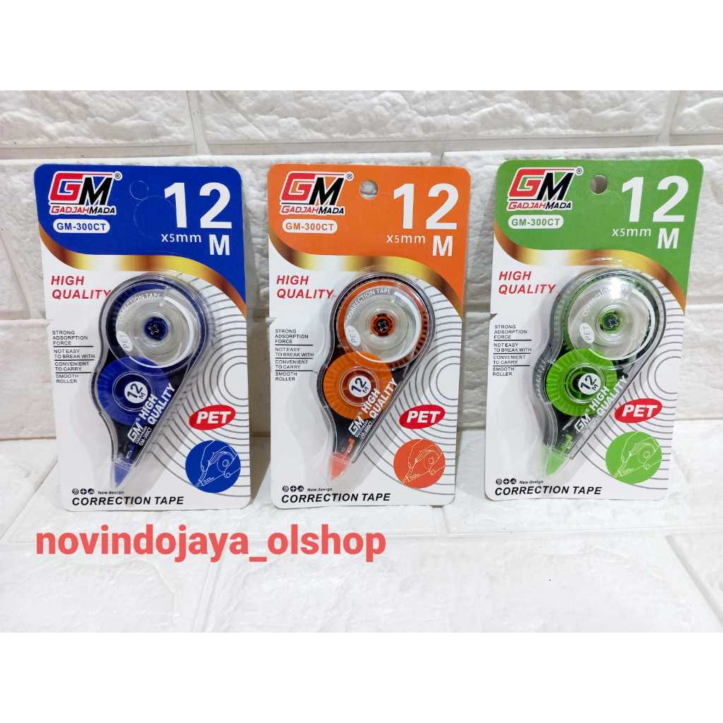 

CORRECTION TAPE / TIP EX ROLL GAJAHMADA GM-300CT TERLARIS