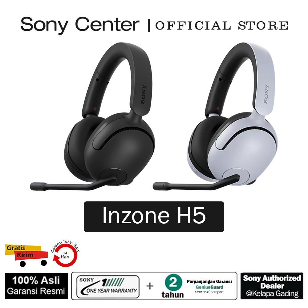 SONY CENTER SONY Headset Gaming Nirkabel INZONE H5 / Headphone Gaming INZONE H5 / Gaming Headset WH 