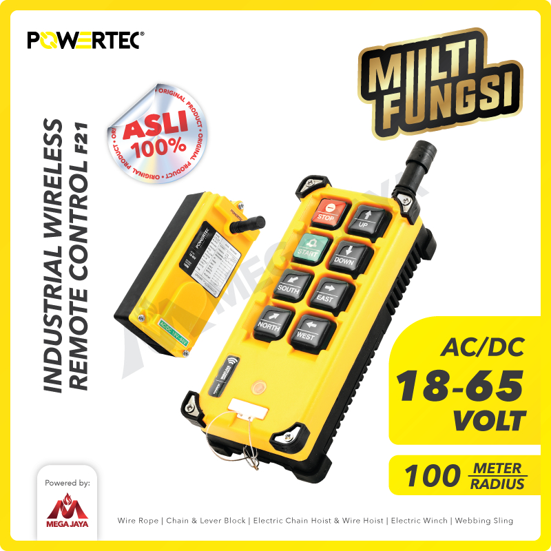 POWERTEC Wireless Remote Control 18V-65V Hoist Crane