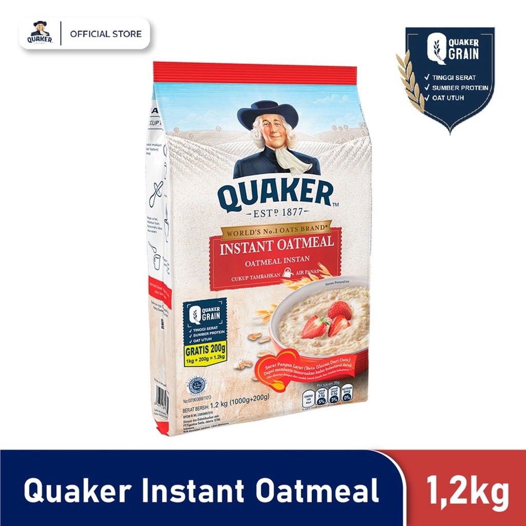 

EXP APRIL 2026 Quaker Oatmeal Instant 1.2kg / 1200gram / Quakers Oatmeal 1200gr /Quaker 1,2kg/1200