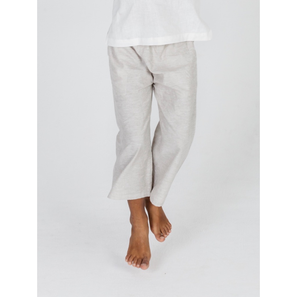 Hemp culottes pants in Beige |  Celana kulot rami warna Beige