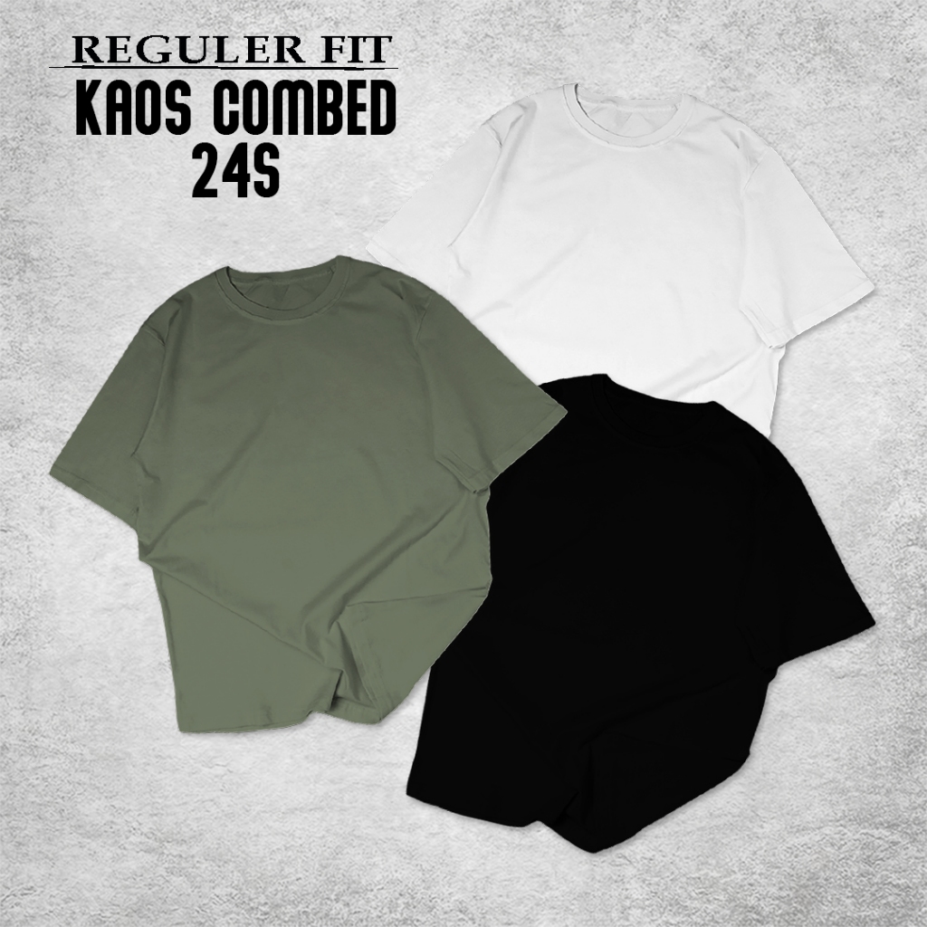 FortKlass Kaos Polos Pria Katun Combed 24s Reguler Fit Kaos Pria Lengan Pendek Unisex Tshirt