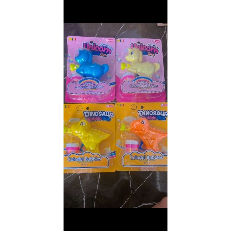 WIKI GELEMBUNG BUBBLE GUN FREE BUBBLE WATER// CARTOON UNICORN // DINOSAUR