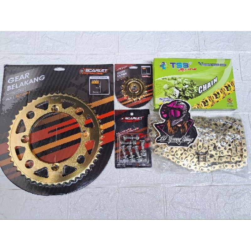 Pekat gear Crf 150 supermoto / trabas gear set crf 150l gir set crf depan belakang
