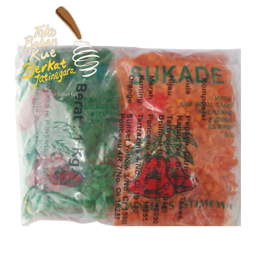 

SUKADE WARNA WARNI CAP JAMBU KEMASAN 1 KG KARTONAN / 1 CTN