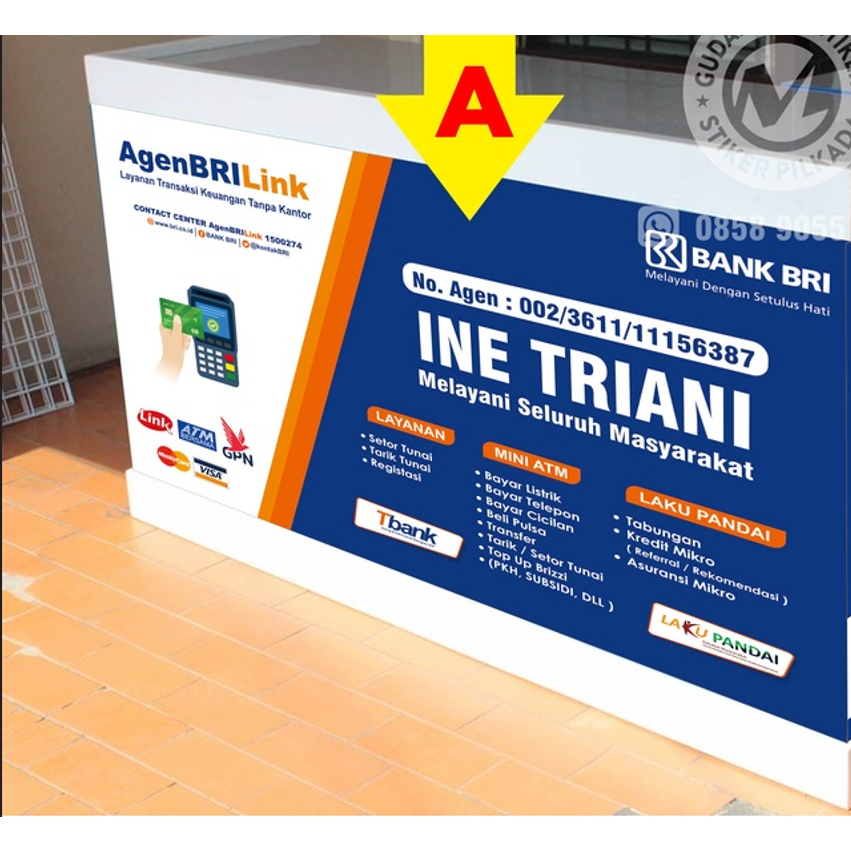 

STIKER VINYL MEJA KASIR BRILINK MODEL 3 (CUSTOM NAMA AGEN TULIS DI CHAT/CATATAN ORDER)