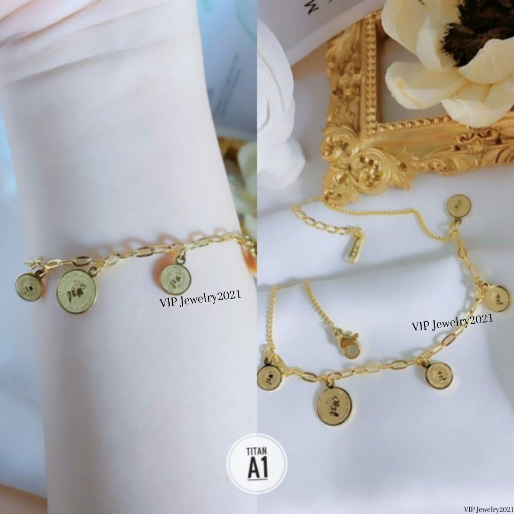 SALLY - Gelang Tangan Wanita Koin Rantai Paperclip