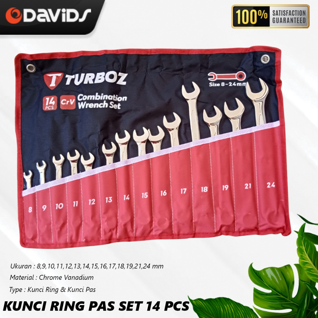 Kunci Ring Pas Set 14 Pcs Chrome Vanadium