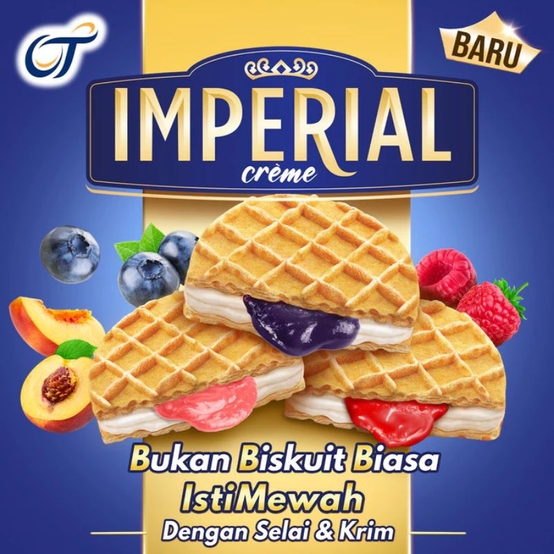 

Imperial Creme Biskuit Susu Dengan Selai & Krim Rasa Raspberry & Creme (12 × 27gr)