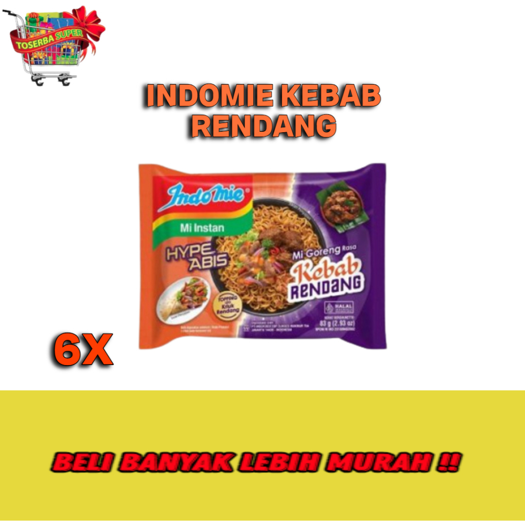 

INDOMIE GORENG KEBAB RENDANG 6pcs/Paket murah /mie instant hemat