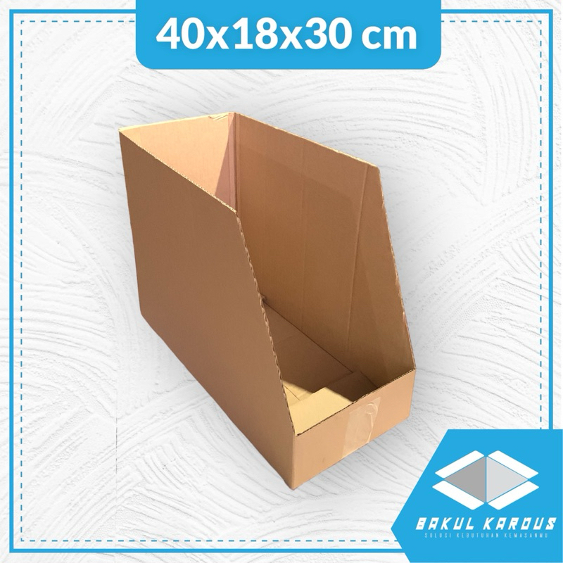

kardus model bin box file ukuran 40x18x30 cm - partisi rak barang