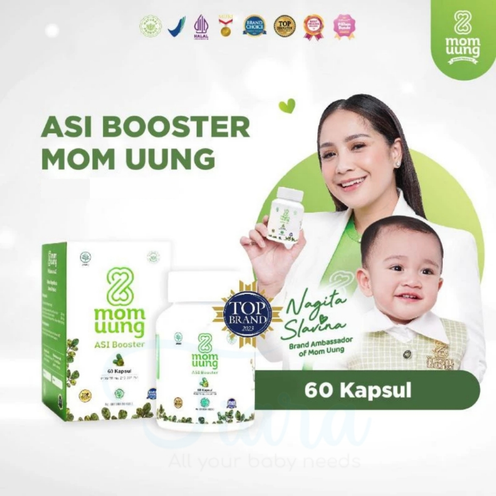 MOM UUNG ASI BOOSTER 30 & 60 KAPSUL / PELANCAR ASI NATURAL / ASI BOOSTER BPOM HALAL
