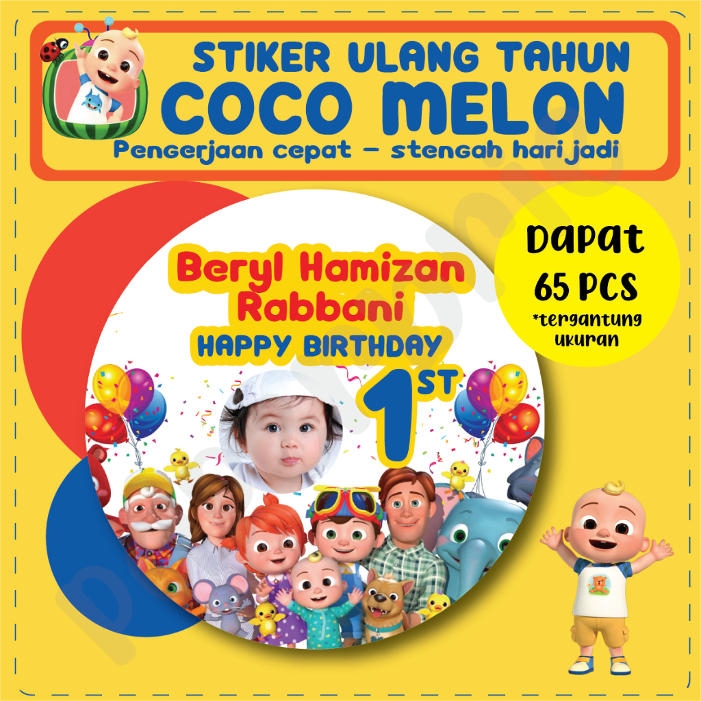 

Stiker Label Cocomelon Custom Nama untuk Ulang Tahun Anak – Souvenir Ultah, Birthday, Bday Party