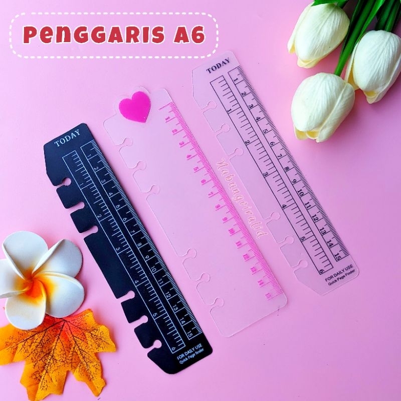 

penggaris binder A6 6 lubang / mistar penggaris 15cm