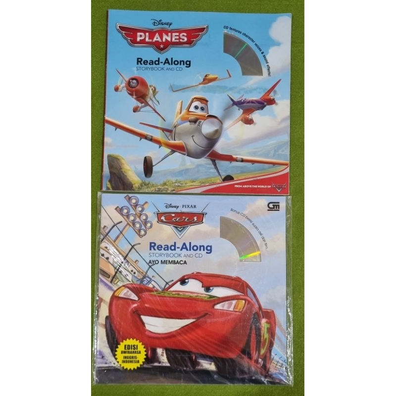 2buku:Disney Planes & Disney Cars : Read Along Story Book and CD
