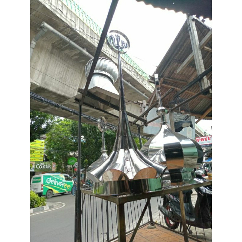 MAKARA KUBAH UKURAN 75 CM/MAKARA STAINLESS STEEL UKURAN 75 CM/KUBAH MENARA./MAHKOTA KUBAH