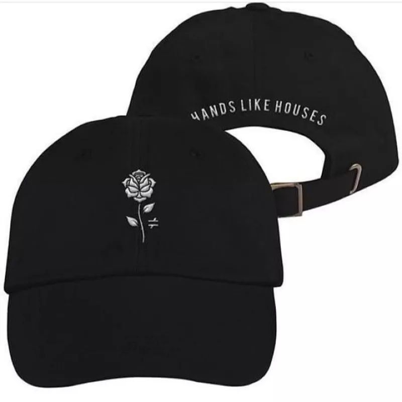 Topi Baseball Motif Bunga Silver Bordir Depan Belakang Termurah