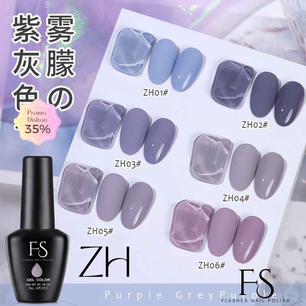 FS [FLASHES] ZH Paisley Purple Nail Gel Polish 15ml Soak Off Uv Gel