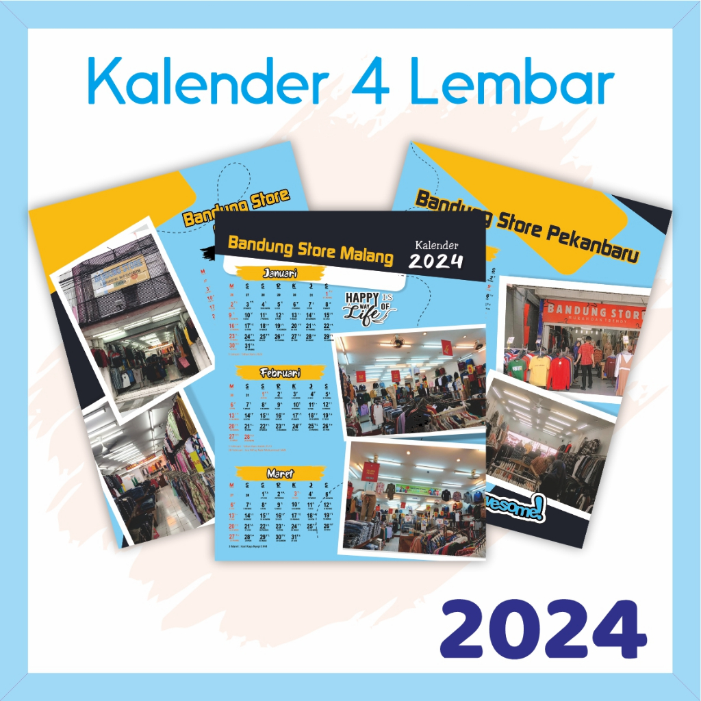 

KALENDER DINDING 2025 CUSTOM poster FOTO KARAKTER LENGKAP JAWA MASEHI 4 LEMBAR
