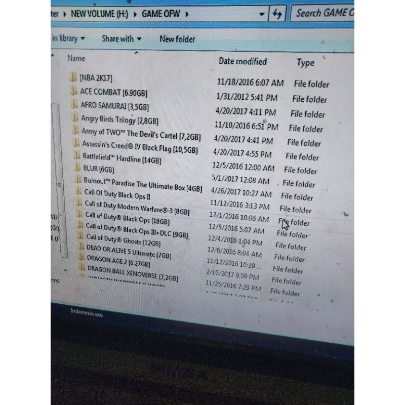 hardis exsternal 500 GB sudah terinstal game PS3 file pkg bonus bola update terbaru
