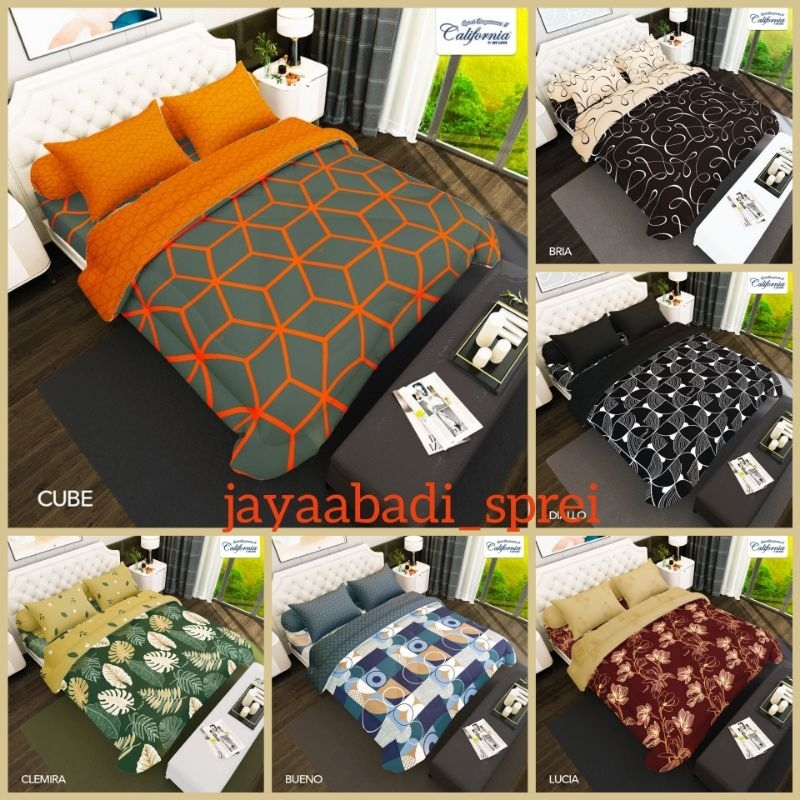 Bedcover Bed Cover Set California Sprei Rumbai King 180x200 dan Queen 160x200